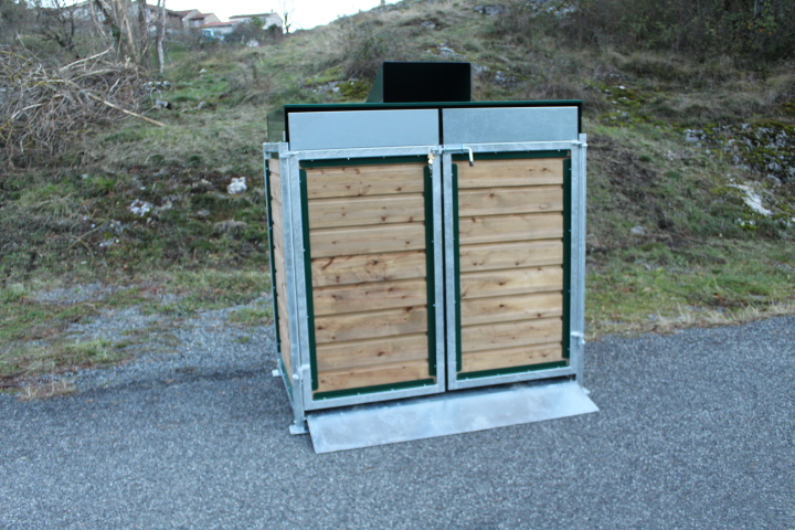 Cache conteneur avec trappe dessus 